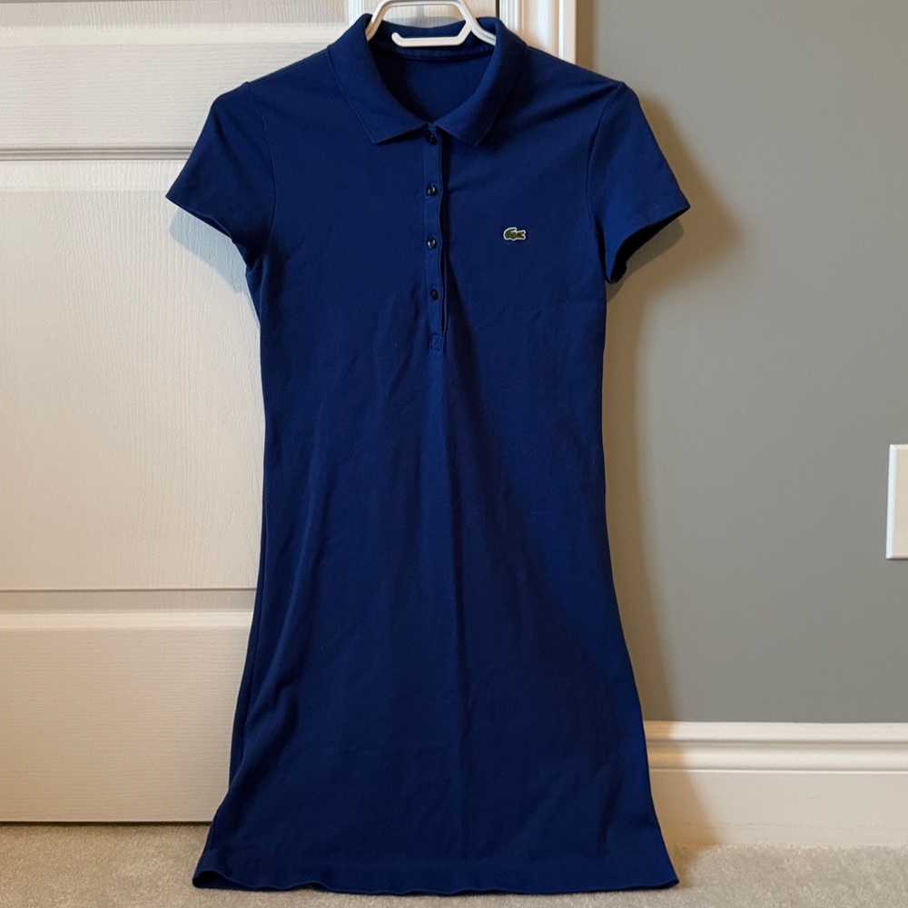 Lacoste Royal Blue Polo Dress Size 34 short sleeve
